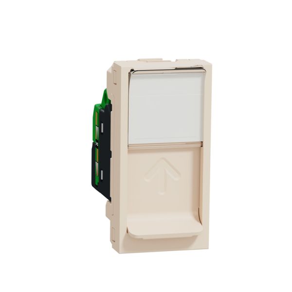 Розетка комп. 1-а., RJ45, кат.5 UTP, 1-мод., Unica New, NU341044, бежевий