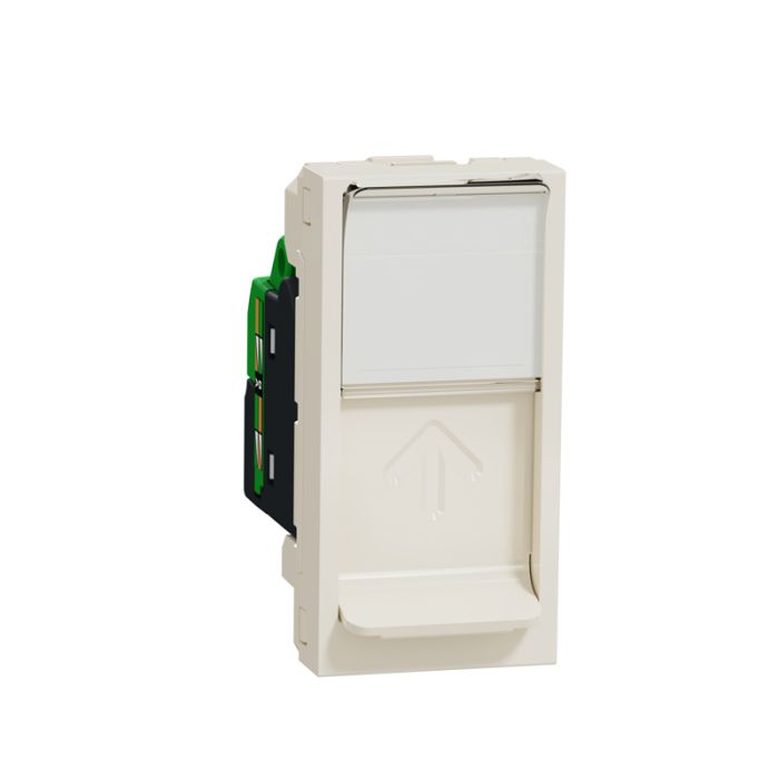Розетка комп. 1-а., RJ45, кат.5 STP, 1-мод., Unica New, NU341244, бежевий