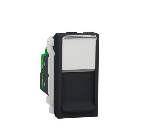Розетка комп. 1-а., RJ45, кат.5 STP, 1-мод., Unica New, NU341254, антрацит