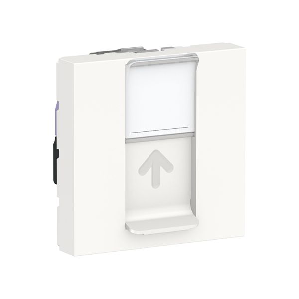Розетка компьютерная, RJ45, одинарна, кат. 6 UTP, 2-мод., Unica New NU341518 білий