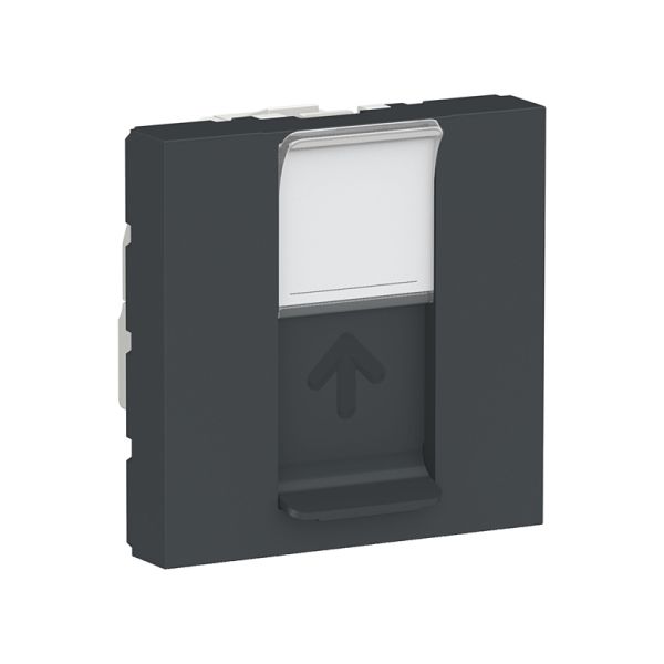 Розетка комп. 1-а., RJ45, кат.6 STP, 2-мод., Unica New, NU341754, антрацит