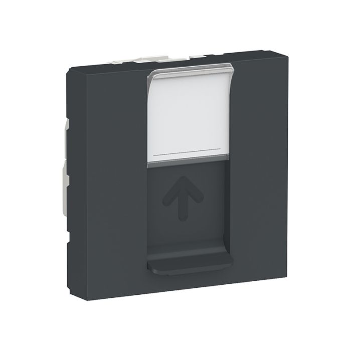 Розетка комп. 1-а., RJ45, кат.6 STP, 2-мод., Unica New, NU341754, антрацит