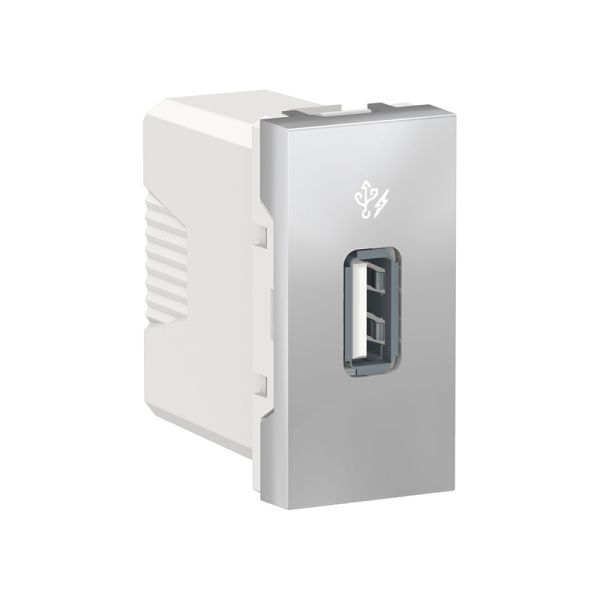 Розетка USB 1 модуль Unica New, NU342830, алюміній