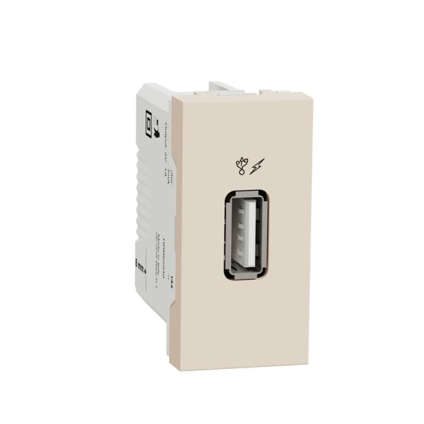 Розетка USB 1 модуль Unica New, NU342844 бежевий