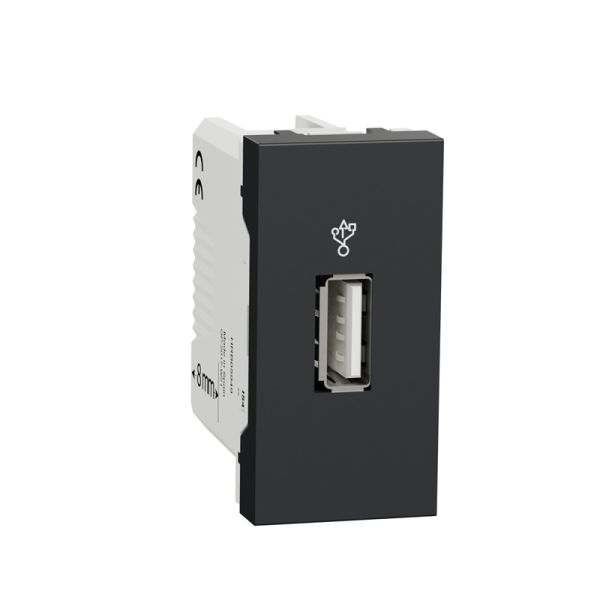 USB-конектор, 1-мод., Unica New NU342954 антрацит