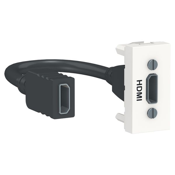 Розетка HDMI, 1-мод., Unica New NU343018 білий