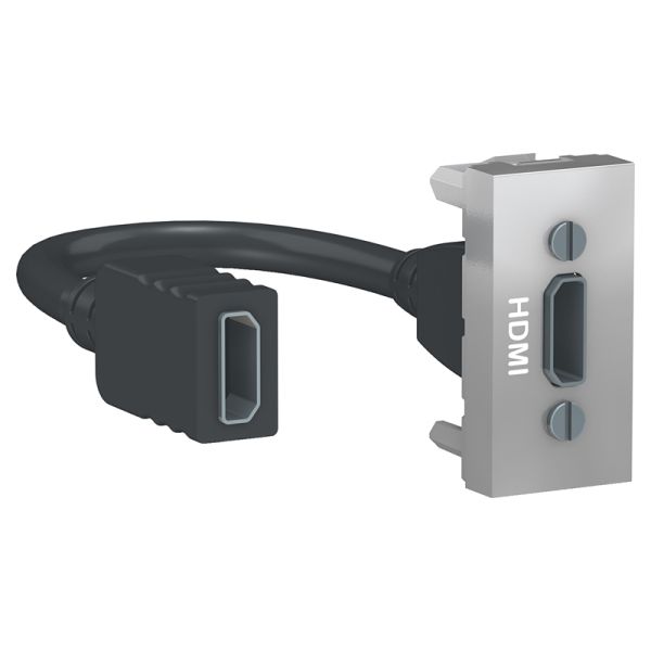 Розетка HDMI, 1-мод., Unica New NU343030 алюміній