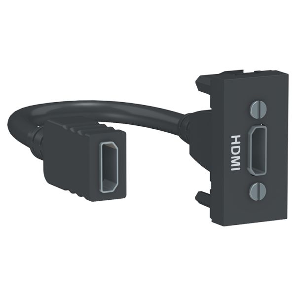 Розетка HDMI, 1-мод., Unica New NU343054 антрацит