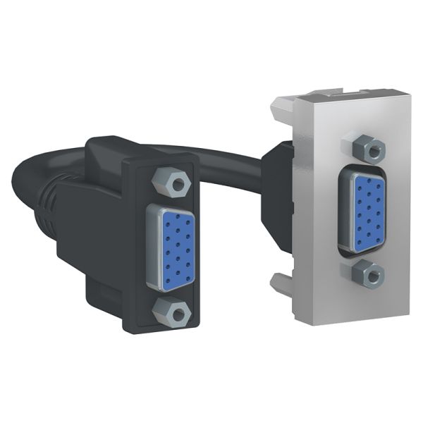 Розетка HD15 female (VGA) 1 модуль Unica New, NU343230, алюміній