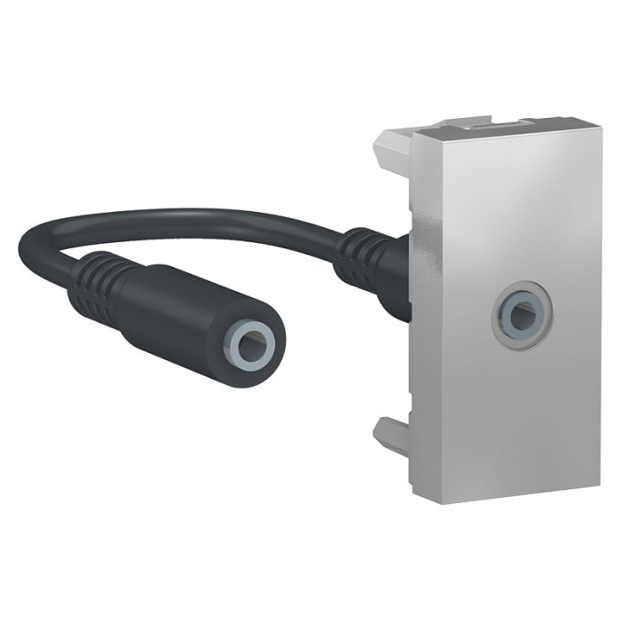 Розетка Minijack 1 модуль Unica New, NU343330, алюміній