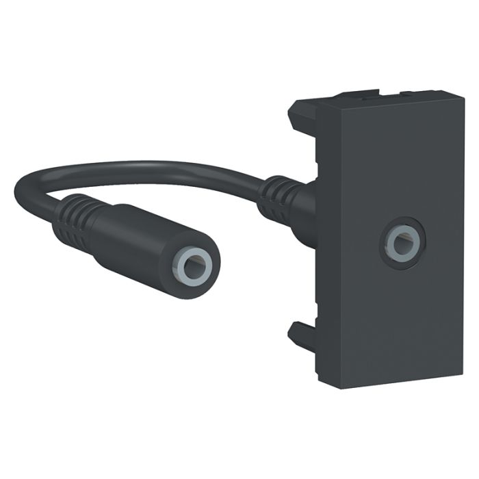 Розетка Minijack 1 модуль Unica New, NU343354, антрацит