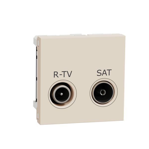 Розетка R-TV/ SAT, одинарна, Unica New NU345444 бежевий