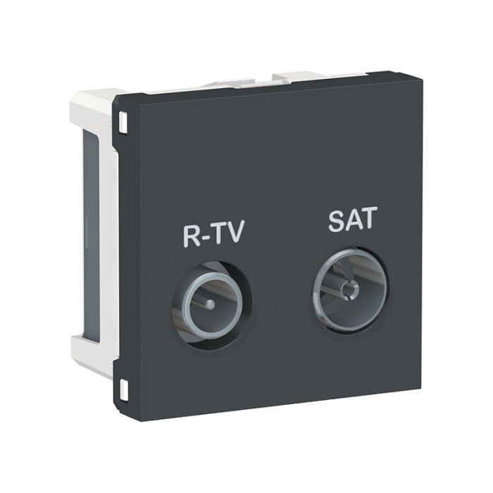 Розетка R-TV/SAT, одинарна, 2-мод., Unica New NU345454 антрацит