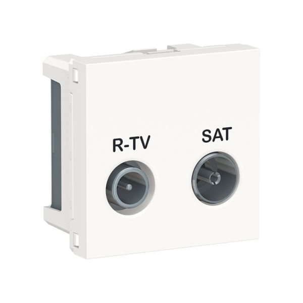 Розетка R-TV/ SAT, кінцева, 2-мод., Unica New NU345518 білий
