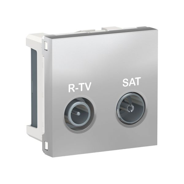 Розетка R-TV/SAT, кінцева, 2-мод., Unica New NU345530 алюміній