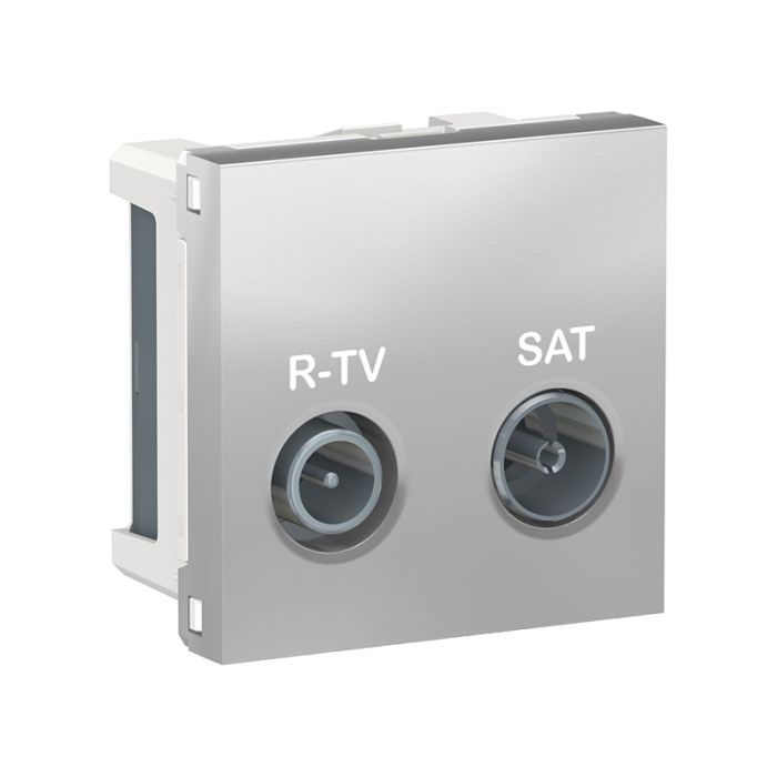 Розетка R-TV/SAT, кінцева, 2-мод., Unica New NU345530 алюміній