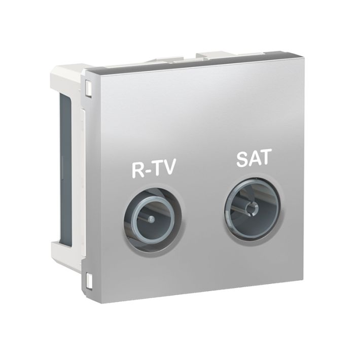 Розетка R-TV/SAT, прохідна, 2-мод., Unica New NU345630 алюміній