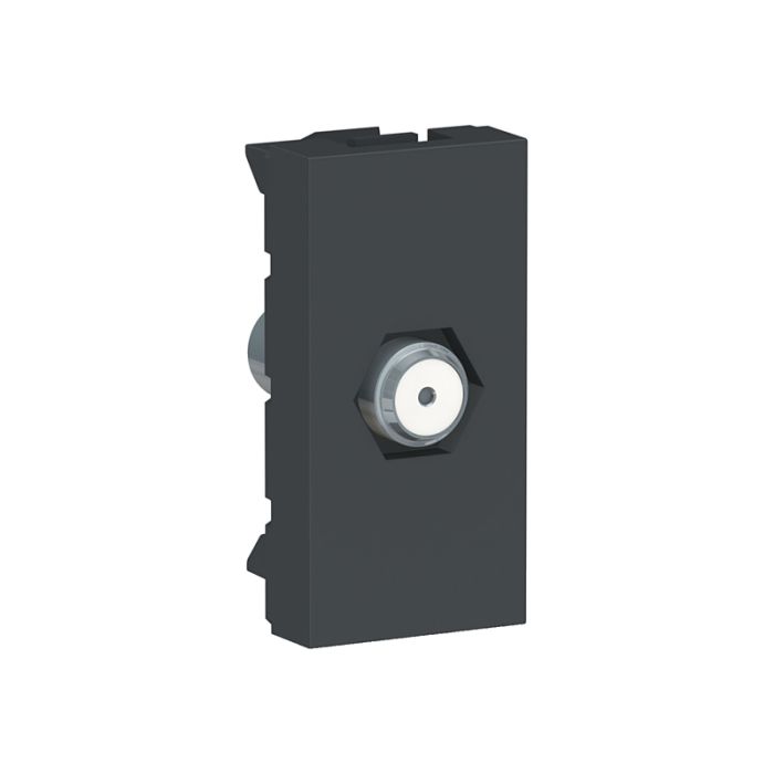 Розетка Coaxial F-type, 1-мод., Unica New NU346854 антрацит