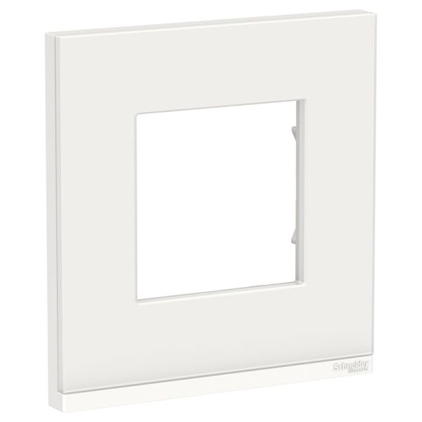 Рамка 1 модульна UNICA PURE NU600285, горизонтальна, біле скло/білий