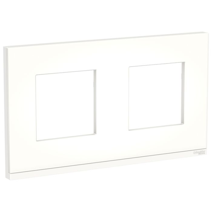 Рамка 2 модульна UNICA PURE NU600489, горизонтальна, матове скло/білий