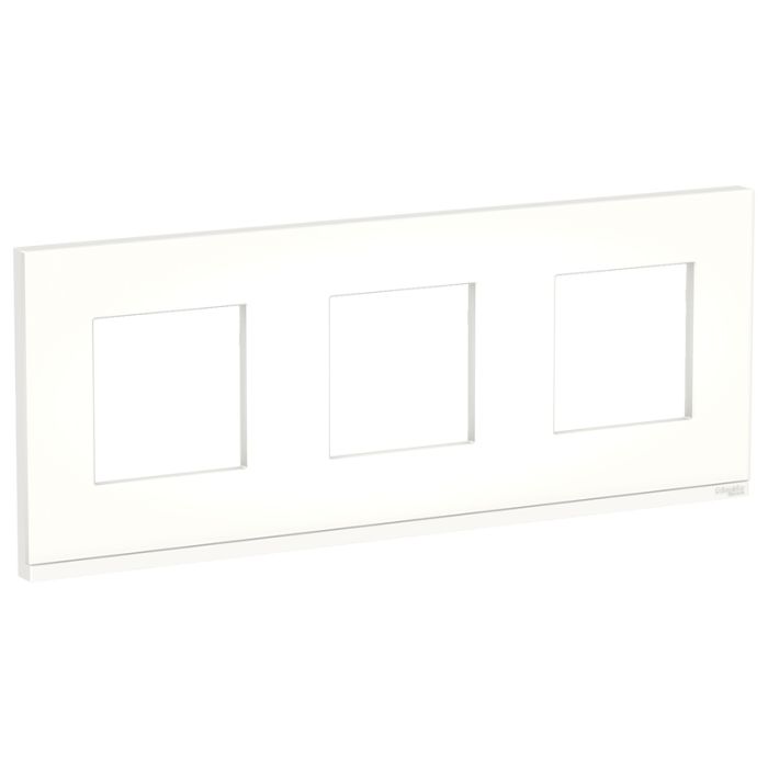 Рамка 3 модульна UNICA PURE NU600689, горизонтальна, матове скло/білий
