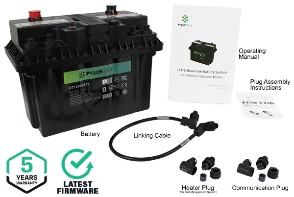 Акумулятор LiFePO4 1,28 кВт/год 12 В Pylontech RT12100G31 + BMS