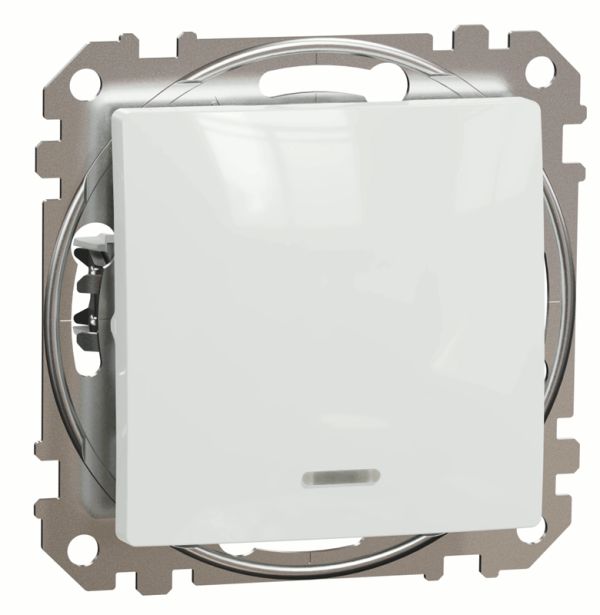 Перемикач з підсвіткою 1-кл Schneider Sedna Design SDD111106L Білий