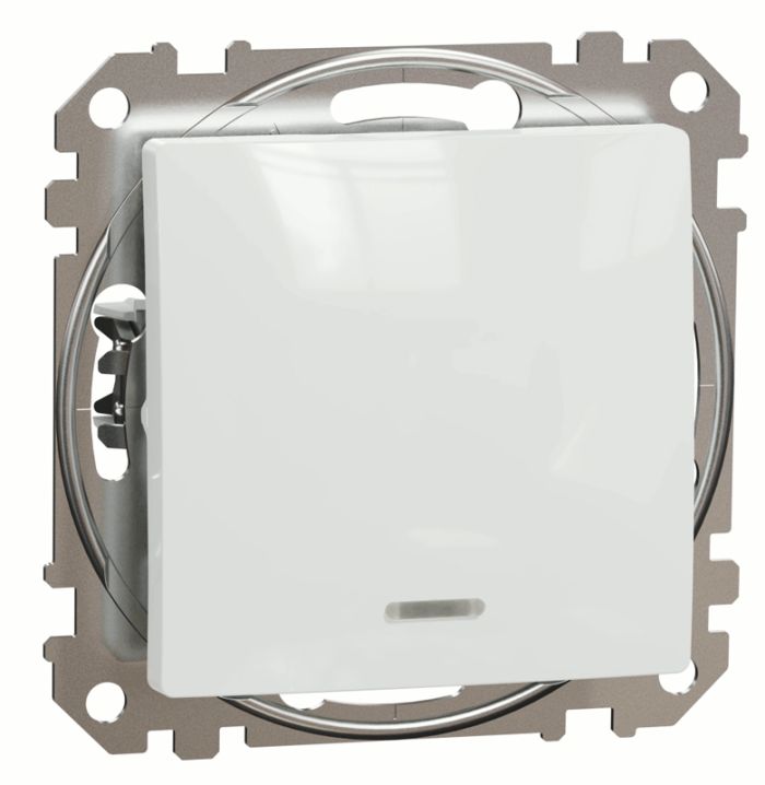 Перемикач з підсвіткою 1-кл Schneider Sedna Design SDD111106L Білий