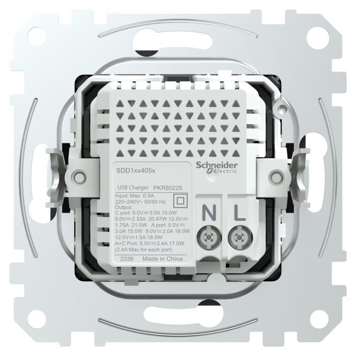 Розетка USB тип A+C 3А 21Вт Schneider Sedna Design SDD111405 Білий
