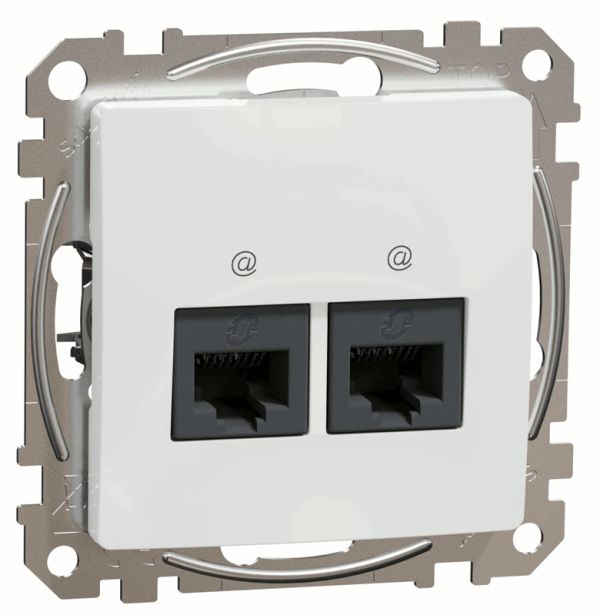 Комп'ютерна розетка 2-на RJ45 кат. 5е UTP Schneider Sedna Design SDD111452 Білий