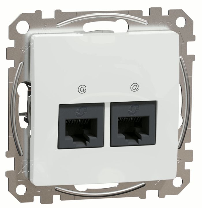 Комп'ютерна розетка 2-на RJ45 кат. 5е UTP Schneider Sedna Design SDD111452 Білий