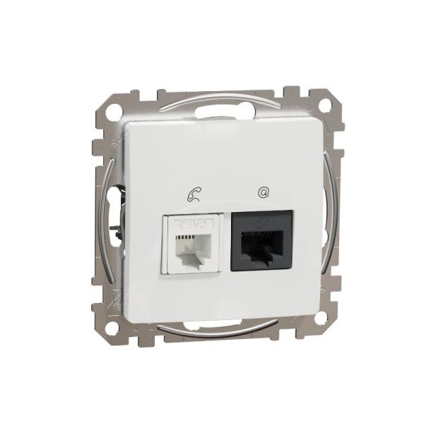 Розетка телекомунікаційна RJ45+RJ11 6UTP Schneider Sedna Design SDD111468 Білий