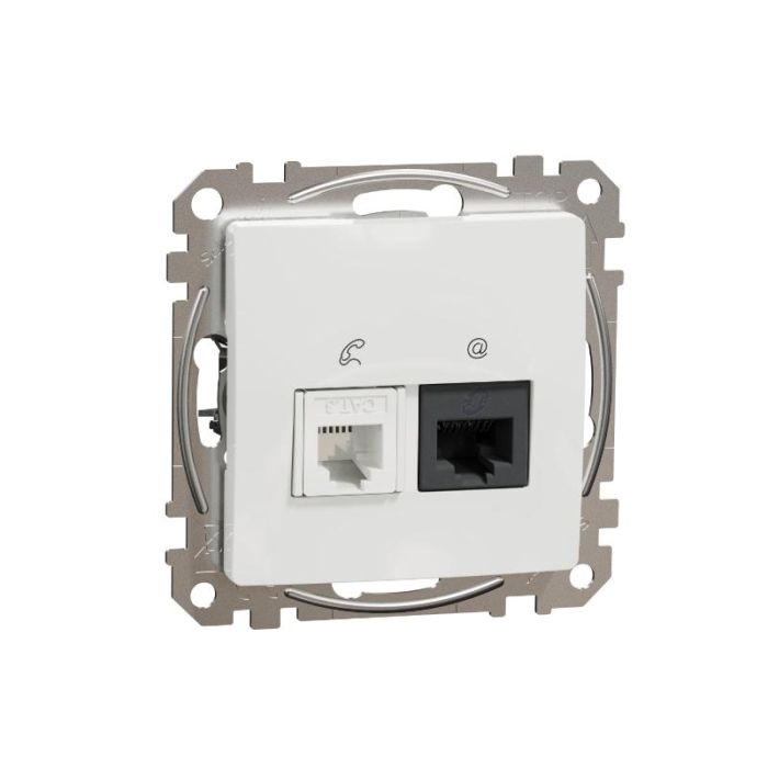 Розетка телекомунікаційна RJ45+RJ11 6UTP Schneider Sedna Design SDD111468 Білий