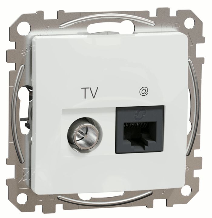 Розетка RJ45 категорія 6 UTP-TV Schneider Sedna Design SDD111469T Білий