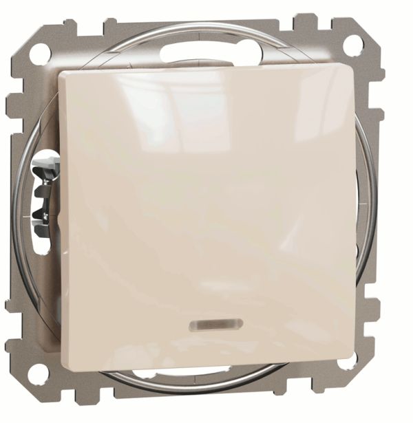 Перемикач з підсвіткою 1-кл Schneider Sedna Design SDD112106L Бєжевий