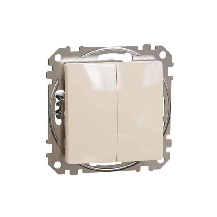 Вимикач 2-кл кнопочний 10A Schneider Sedna Design SDD112118 Бєжевий