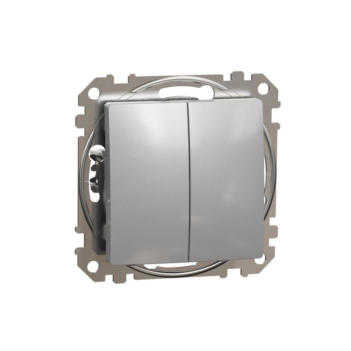 Вимикач 2-кл кнопочний 10A Schneider Sedna Design SDD113118 Алюміній
