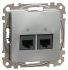Комп'ютерна розетка 2-на RJ45 кат. 5е UTP Schneider Sedna Design SDD113452 Алюміній