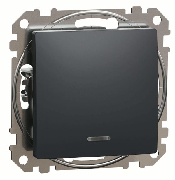 Вимикач з підсвіткою 1-кл Schneider Sedna Design SDD114101L Чорний