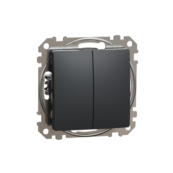 Вимикач 2-кл кнопочний 10A Schneider Sedna Design SDD114118 Чорний