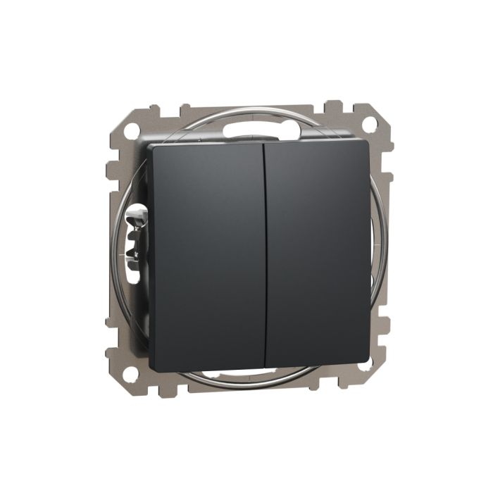 Вимикач 2-кл кнопочний 10A Schneider Sedna Design SDD114118 Чорний