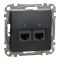Комп'ютерна розетка 2xRJ45 кат. 6 UTP Schneider Sedna Design SDD114462 Чорний