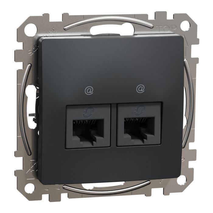 Комп'ютерна розетка 2xRJ45 кат. 6 UTP Schneider Sedna Design SDD114462 Чорний
