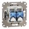 Комп'ютерна розетка 2xRJ45 кат. 6 UTP Schneider Sedna Design SDD114462 Чорний
