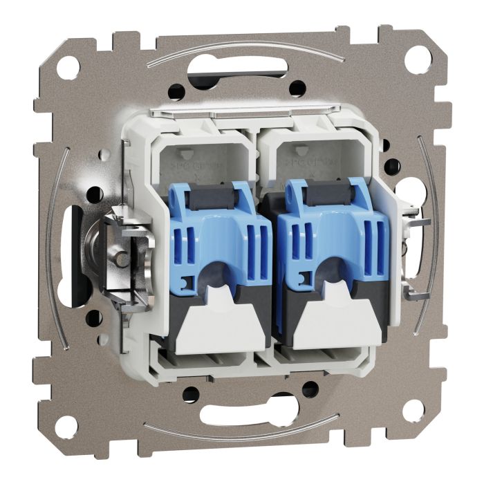 Комп'ютерна розетка 2xRJ45 кат. 6 UTP Schneider Sedna Design SDD114462 Чорний
