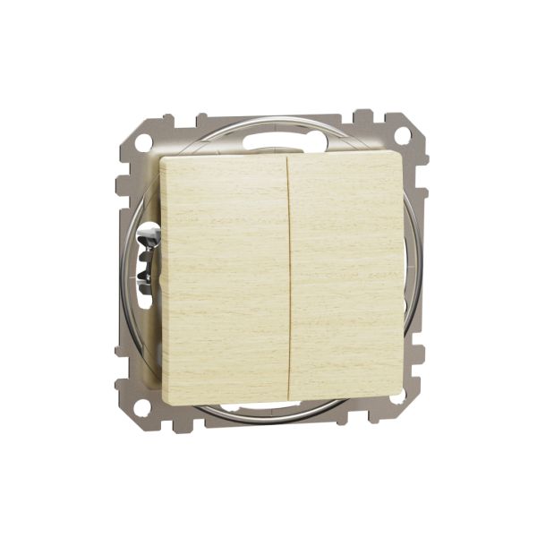 Вимикач 2-кл кнопочний 10A Schneider Sedna Elements SDD180118 Береза