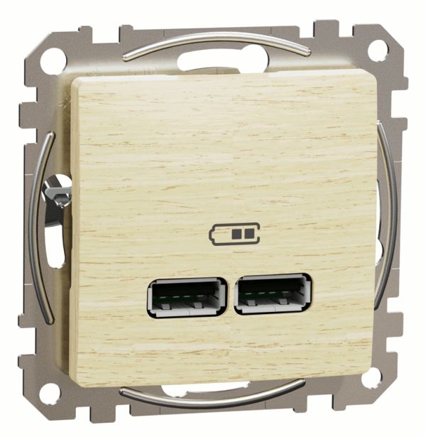 Розетка USB тип A+A 21A Sedna Elements Schneider SDD180401 Береза