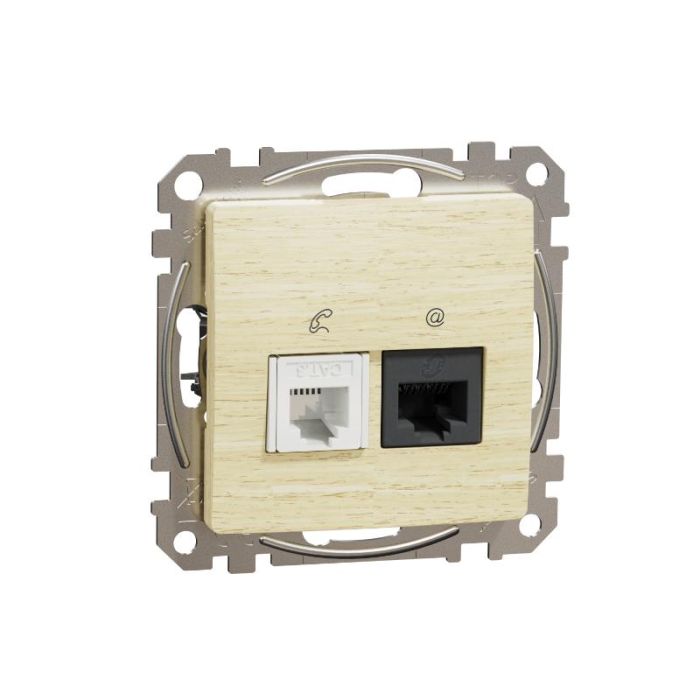 Розетка телекомунікаційна RJ45+RJ11 6UTP Schneider Sedna Elements SDD180468 Береза