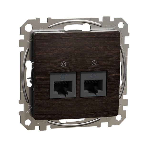Комп'ютерна розетка 2-а. RJ45 кат. 5е UTP Schneider Sedna Elements SDD181452 Венге