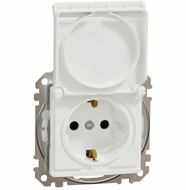 Розетка з з/к зі шторками і кришкою IP44 Schneider Sedna Design SDD211024 Білий